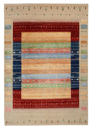 Gabbeh-tæppe - Loribaft Indus - 300 x 206 cm - flerfarvet
