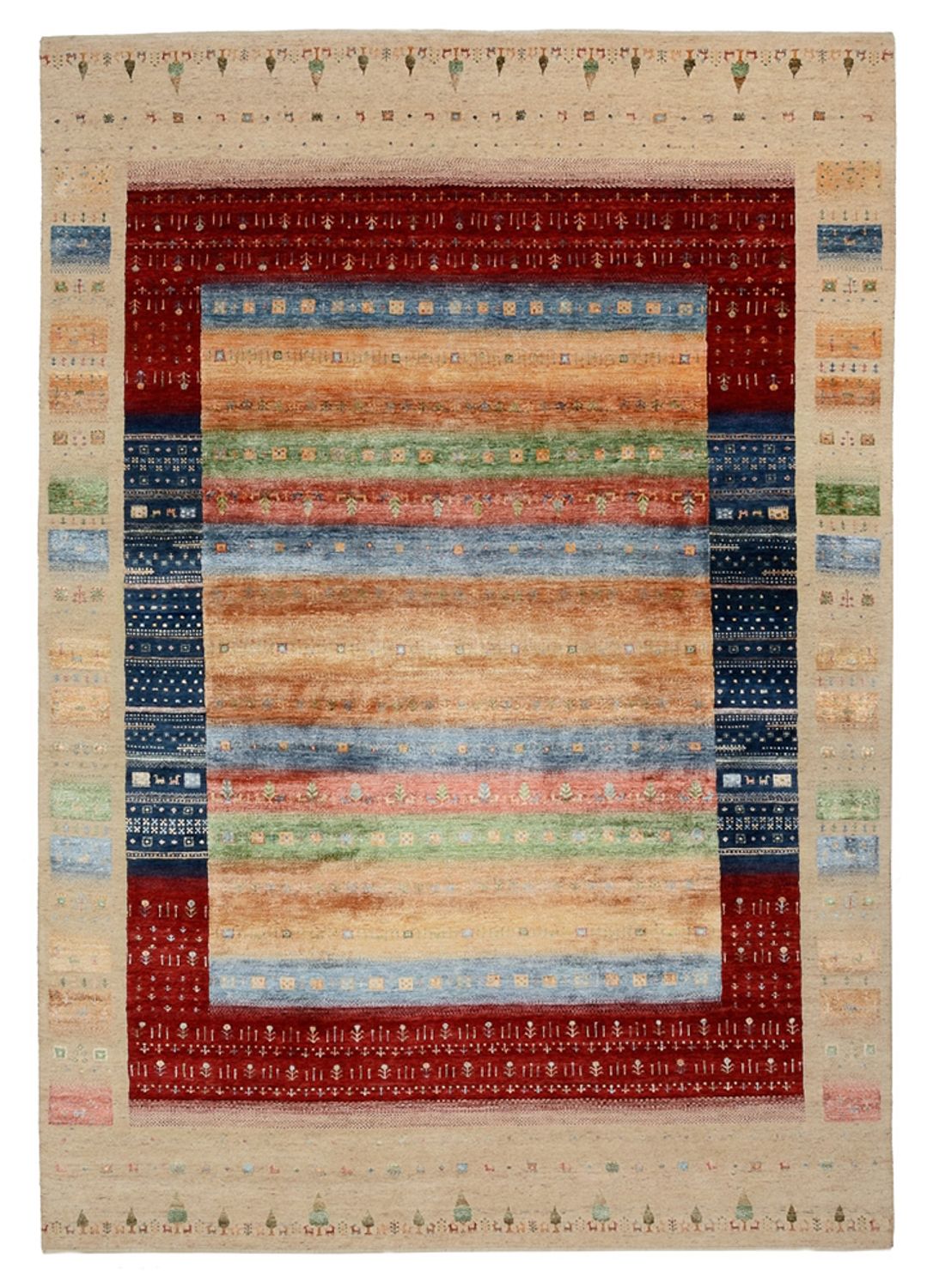Gabbeh-tæppe - Loribaft Indus - 343 x 241 cm - flerfarvet