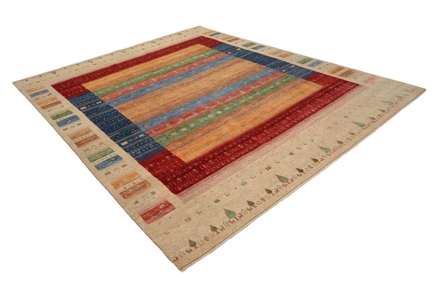 Gabbeh-tæppe - Loribaft Indus - 343 x 241 cm - flerfarvet