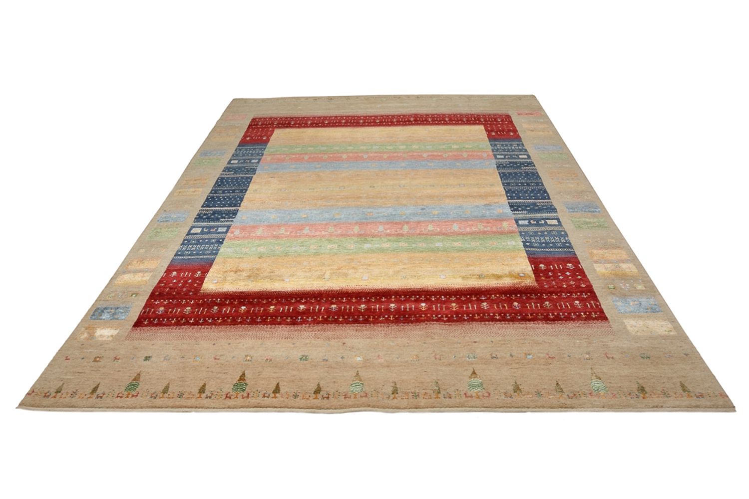 Gabbeh-tæppe - Loribaft Indus - 343 x 241 cm - flerfarvet