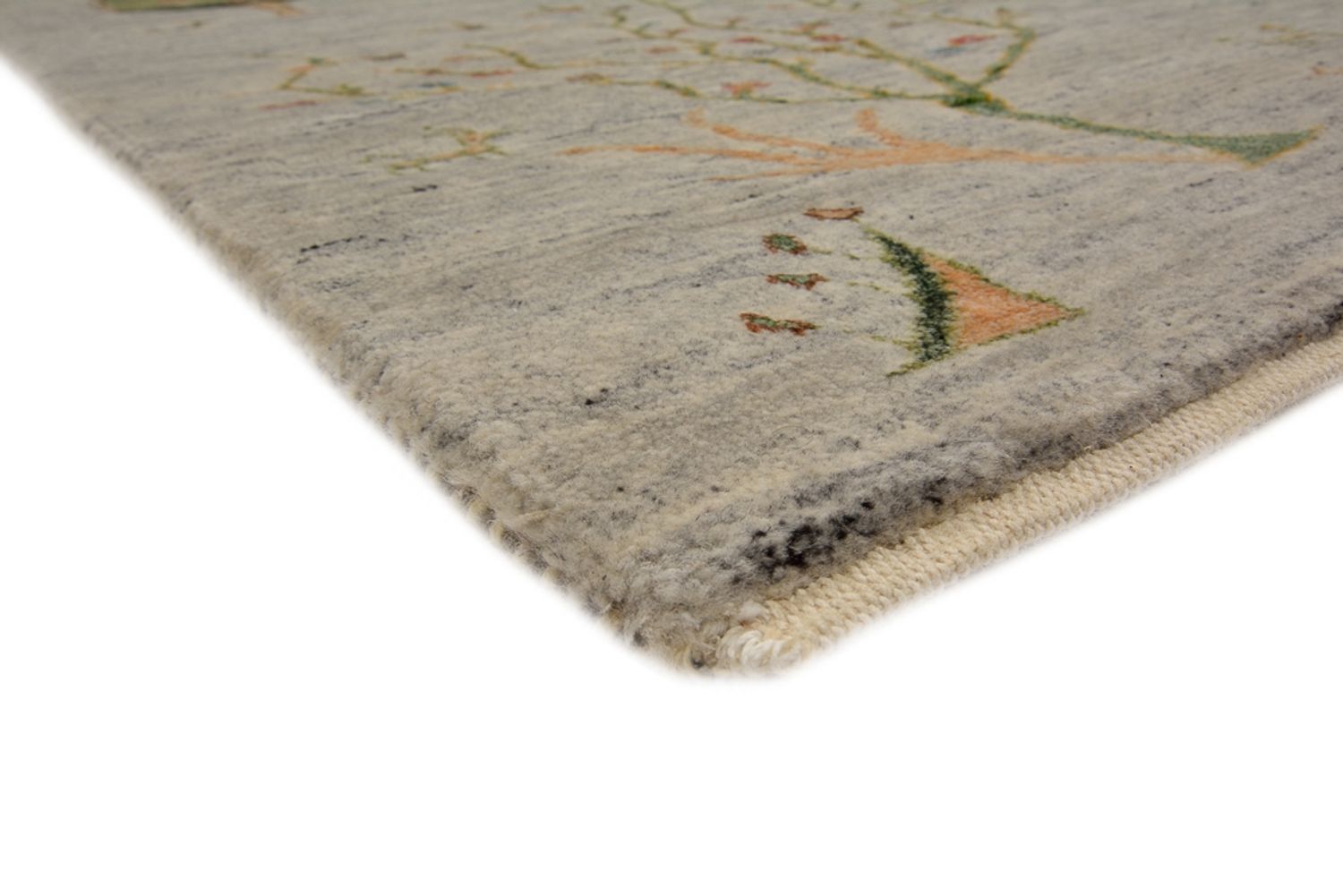 Gabbeh-tæppe - Loribaft Indus - 241 x 173 cm - lysegrå