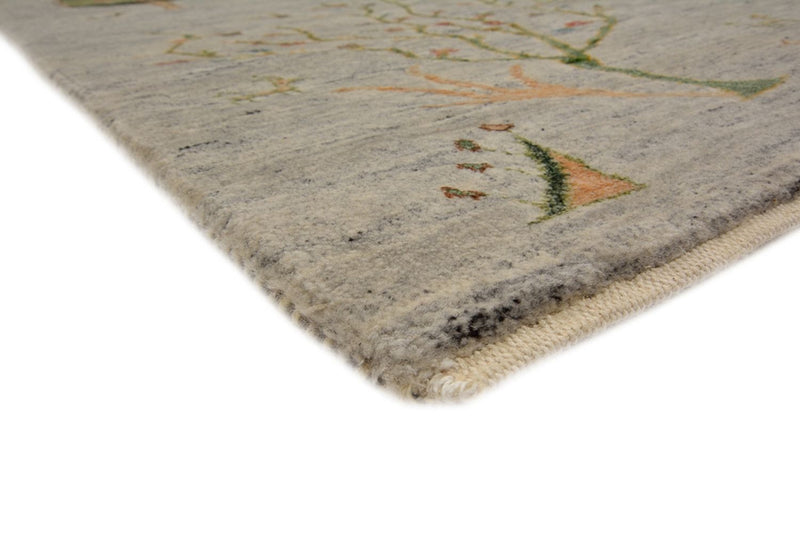 Gabbeh-tæppe - Loribaft Indus - 241 x 173 cm - lysegrå