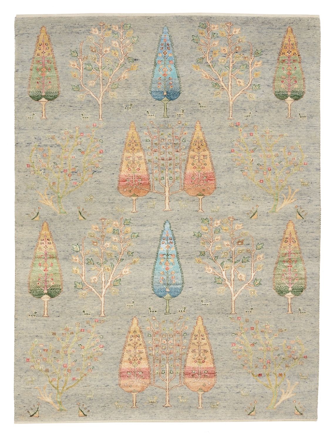 Gabbeh-tæppe - Loribaft Indus - 204 x 155 cm - lysegrå