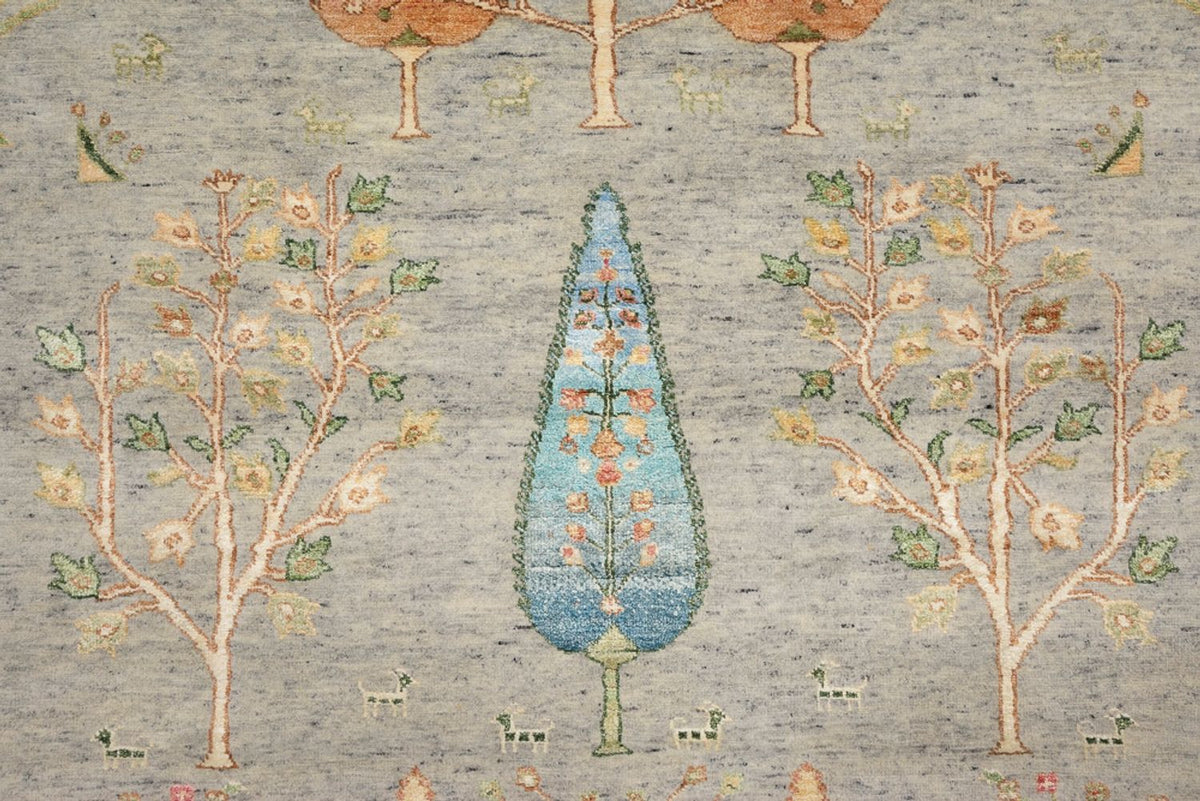 Gabbeh-tæppe - Loribaft Indus - 204 x 155 cm - lysegrå