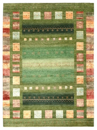 Gabbeh-tæppe - Loribaft Indus - 343 x 251 cm - grøn