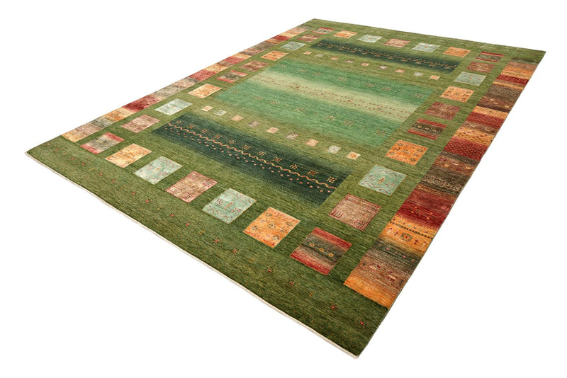 Gabbeh-tæppe - Loribaft Indus - 343 x 251 cm - grøn