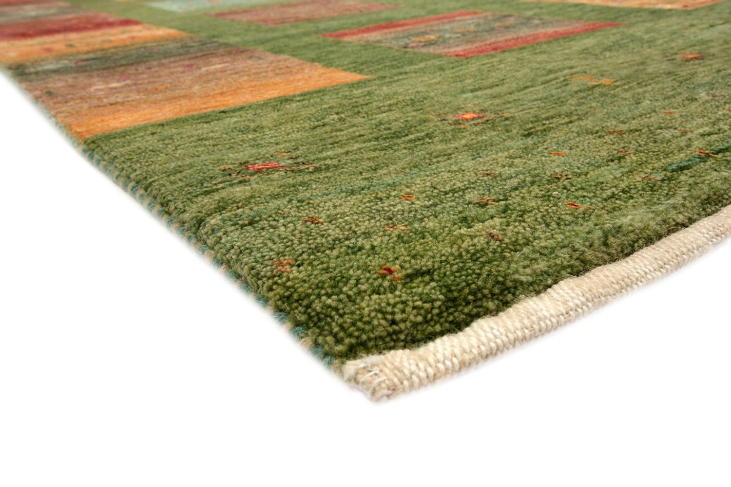 Gabbeh-tæppe - Loribaft Indus - 343 x 251 cm - grøn