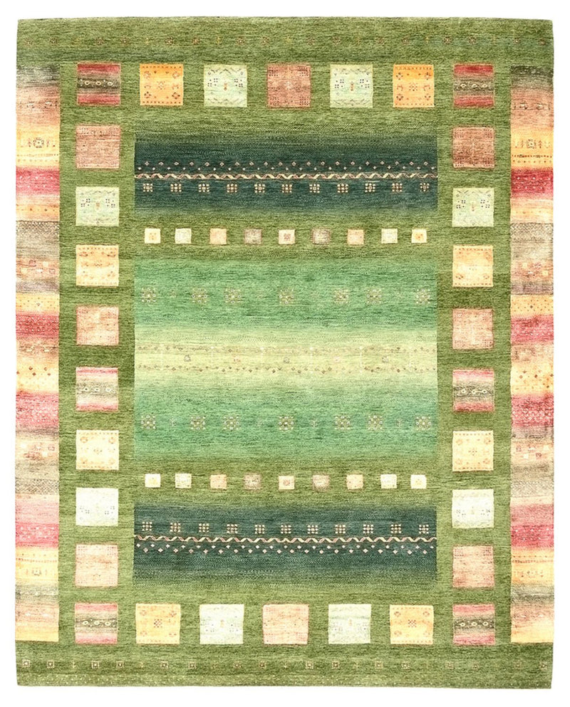 Gabbeh-tæppe - Loribaft Indus - 303 x 244 cm - grøn