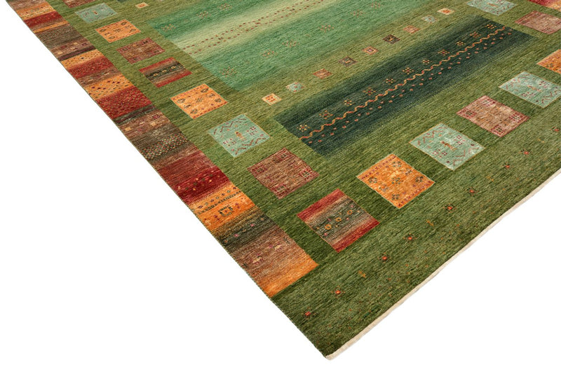 Gabbeh-tæppe - Loribaft Indus - 303 x 244 cm - grøn