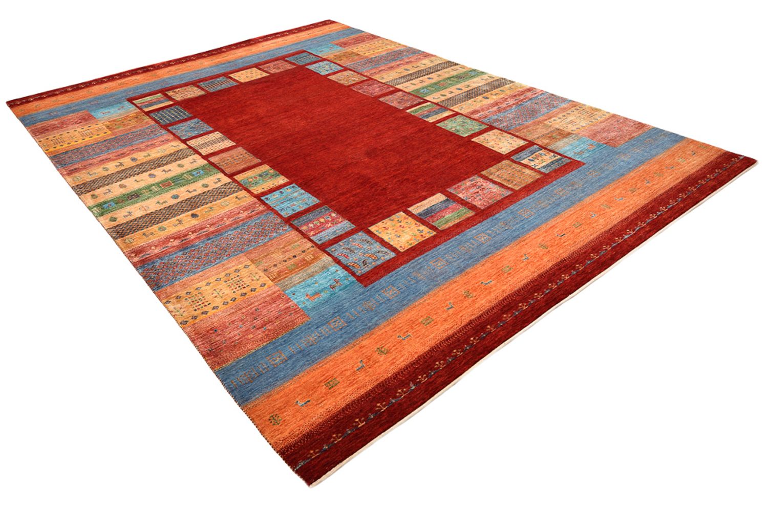 Gabbeh-tæppe - Loribaft Indus - 342 x 253 cm - rød
