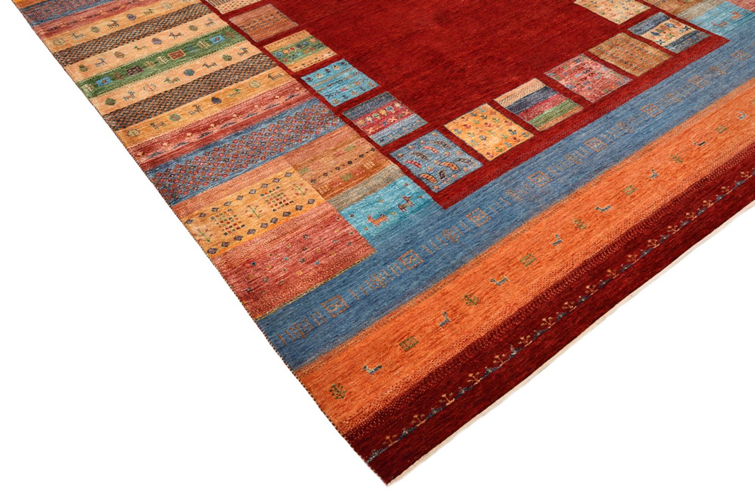 Gabbeh-tæppe - Loribaft Indus - 342 x 253 cm - rød