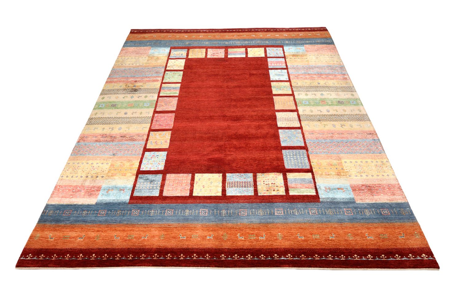Gabbeh-tæppe - Loribaft Indus - 342 x 253 cm - rød