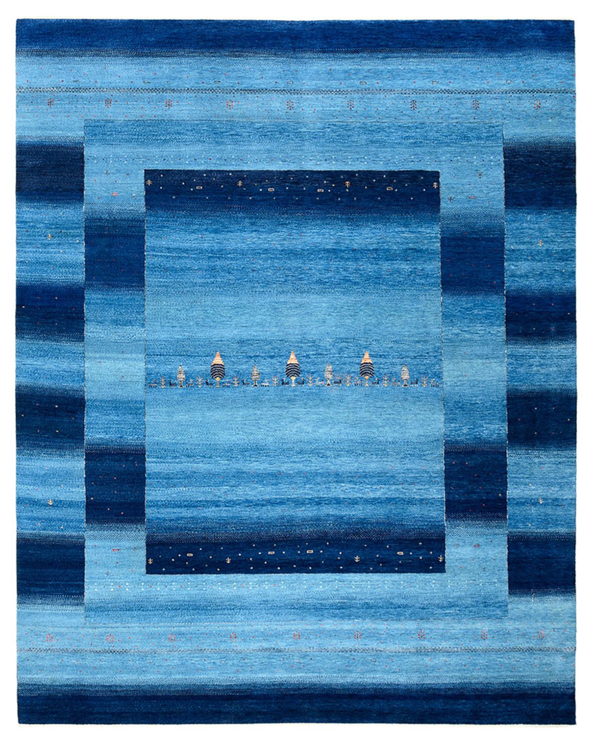 Gabbeh-tæppe - Loribaft Indus - 304 x 243 cm - lyseblå