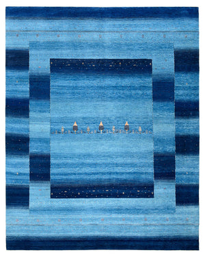 Gabbeh-tæppe - Loribaft Indus - 304 x 243 cm - lyseblå