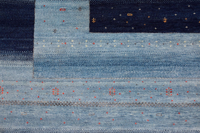 Gabbeh-tæppe - Loribaft Indus - 304 x 243 cm - lyseblå