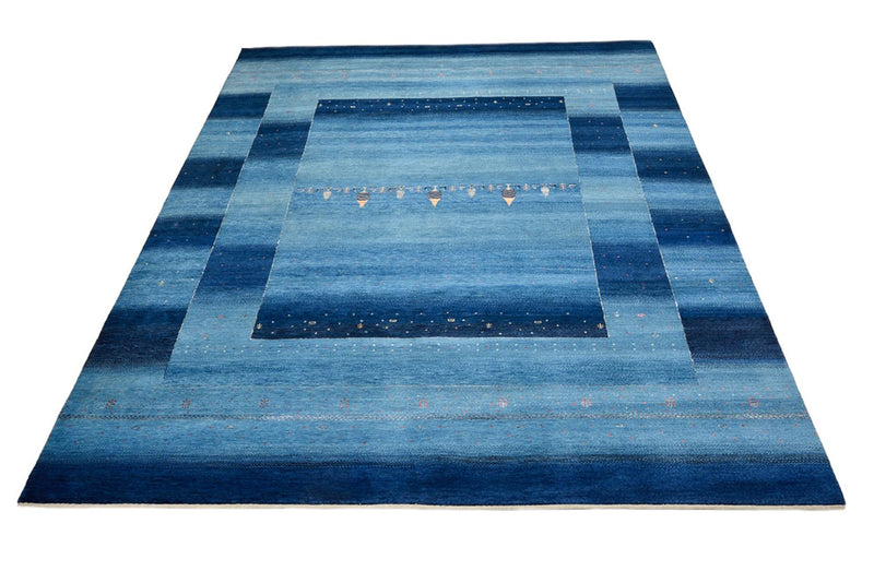 Gabbeh-tæppe - Loribaft Indus - 304 x 243 cm - lyseblå