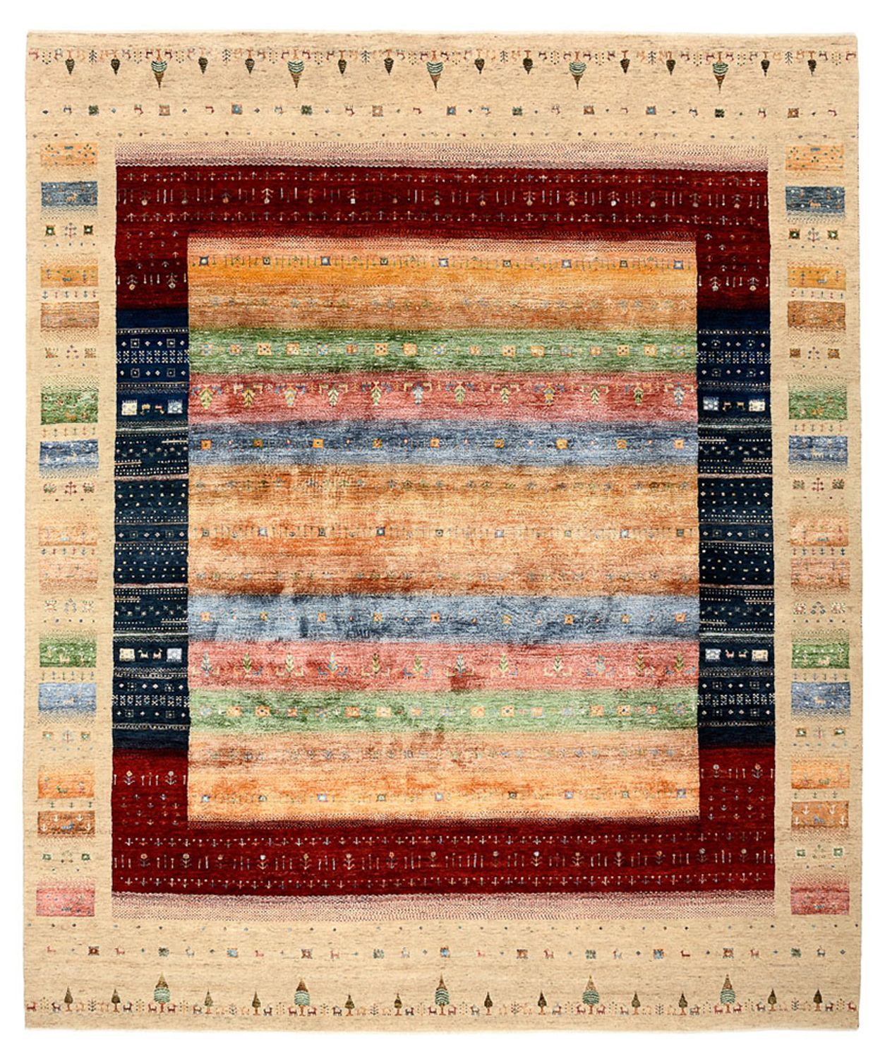 Gabbeh-tæppe - Loribaft Indus - 300 x 251 cm - flerfarvet