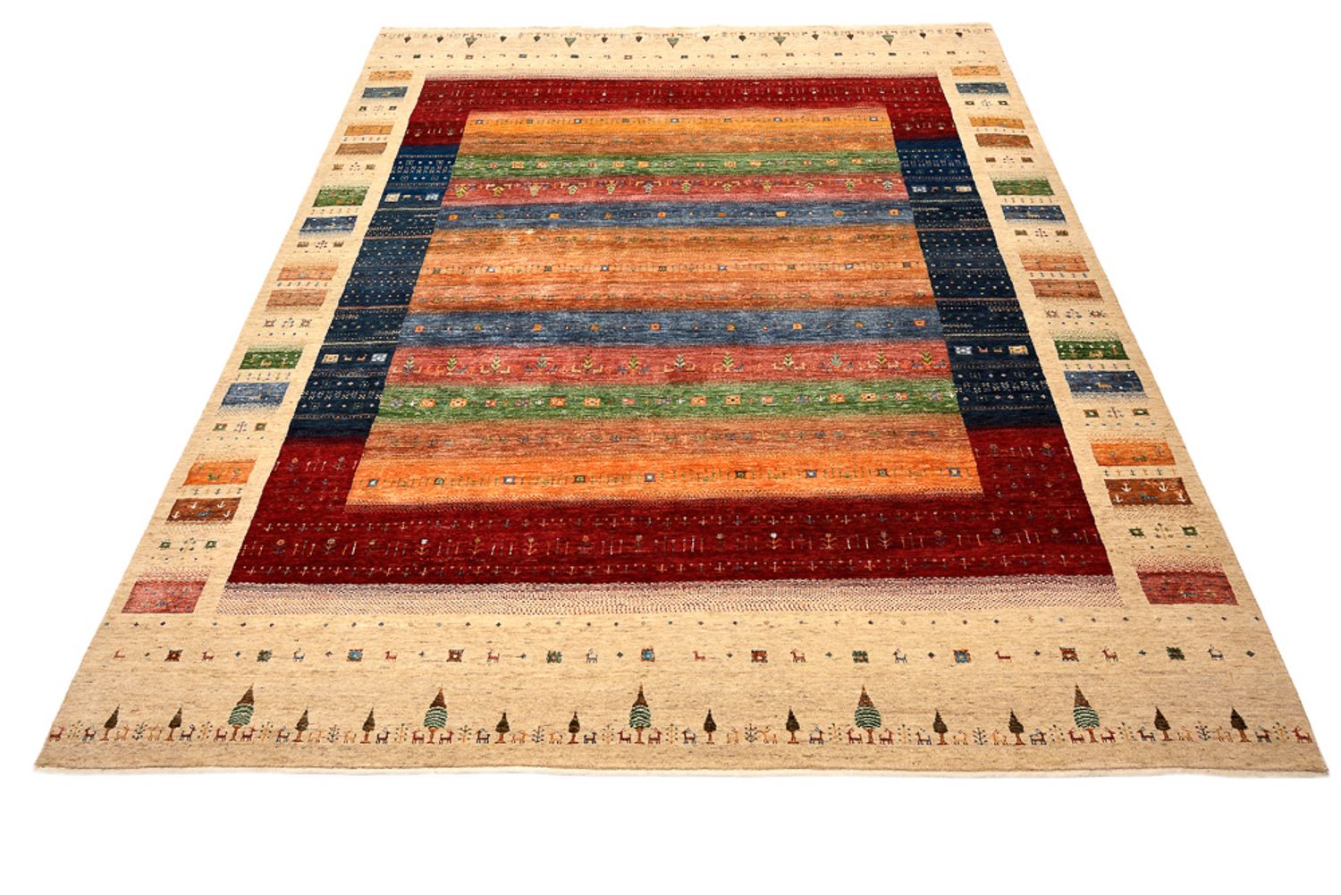 Gabbeh-tæppe - Loribaft Indus - 300 x 251 cm - flerfarvet