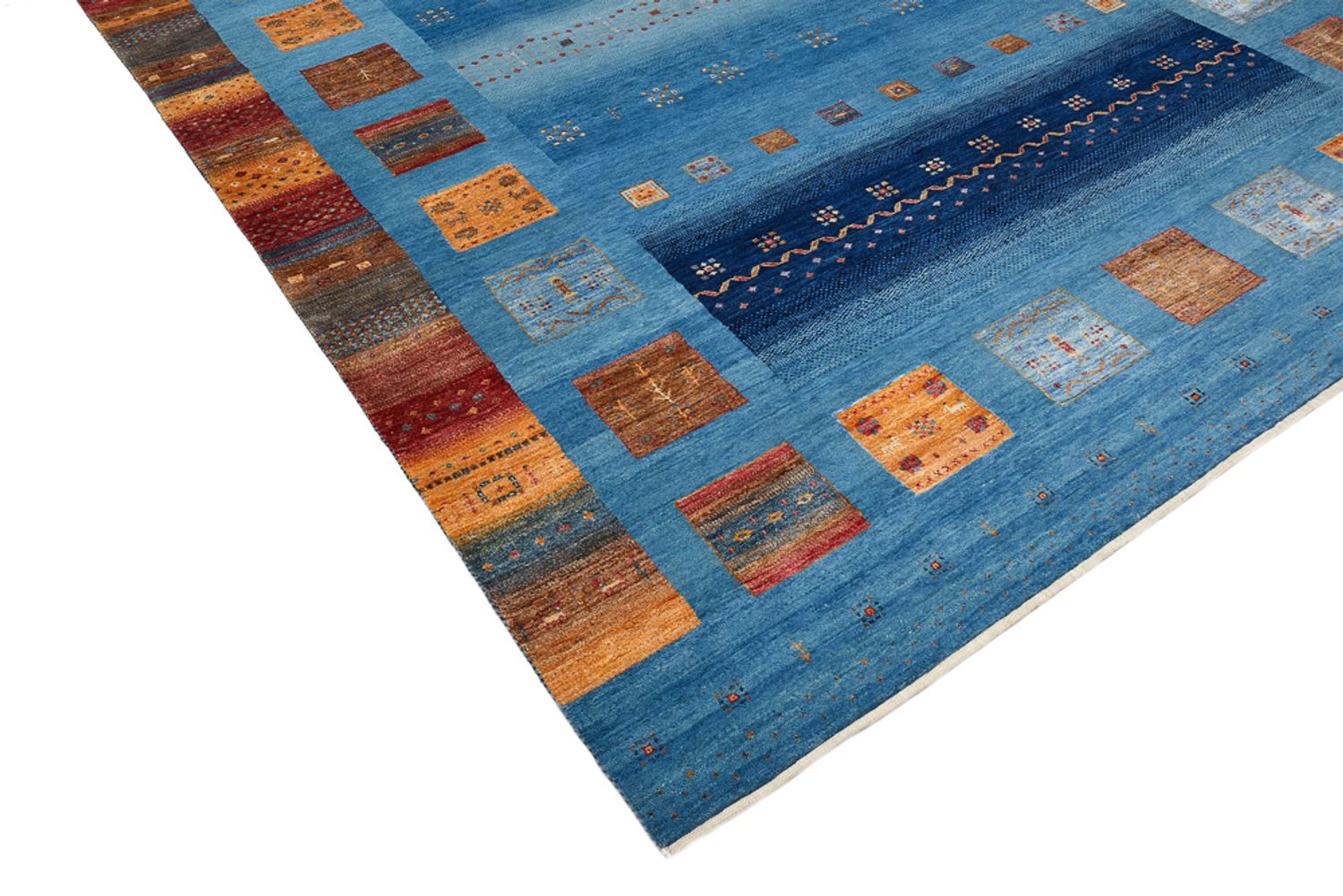 Gabbeh-tæppe - Loribaft Indus - 338 x 249 cm - blå
