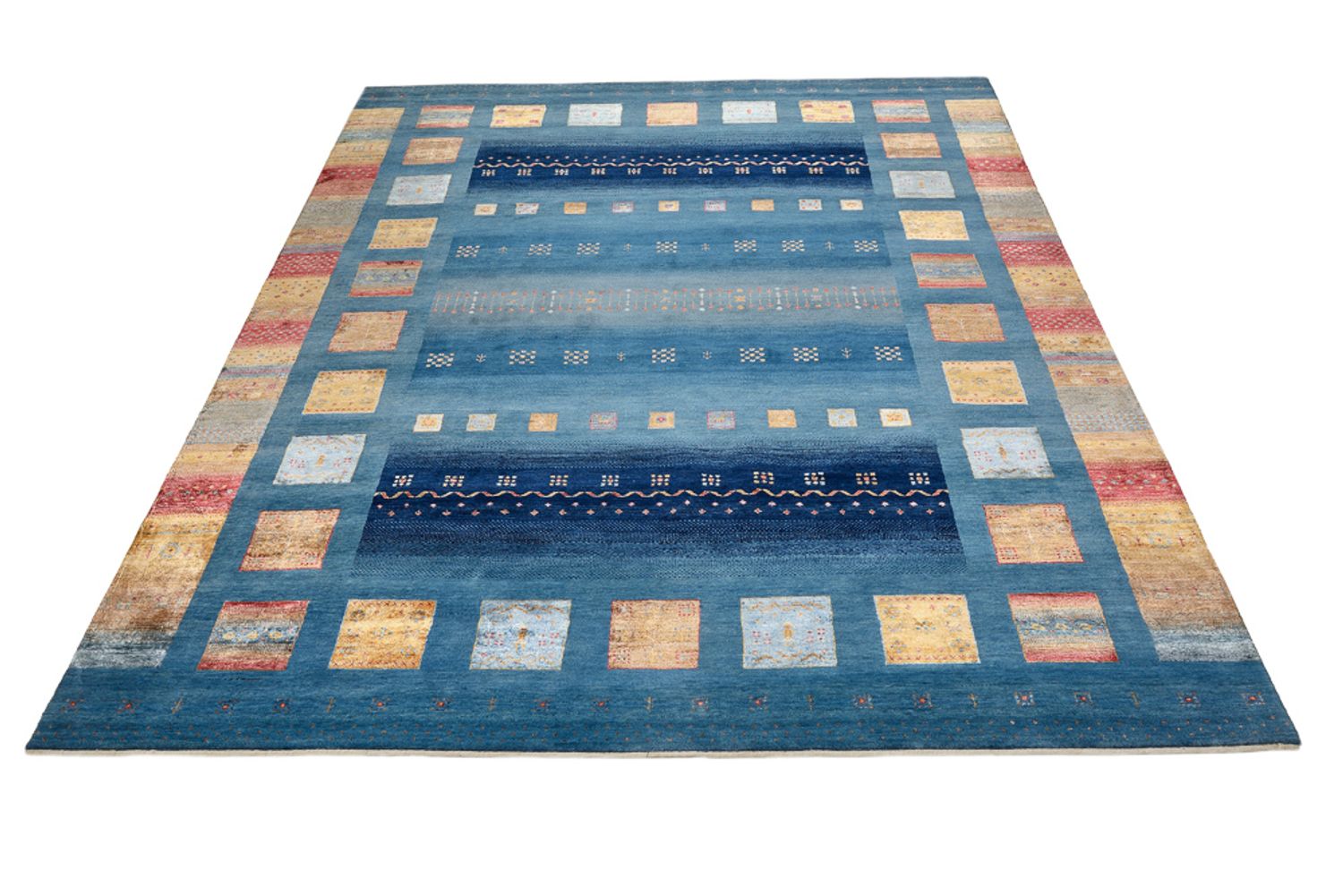 Gabbeh-tæppe - Loribaft Indus - 338 x 249 cm - blå