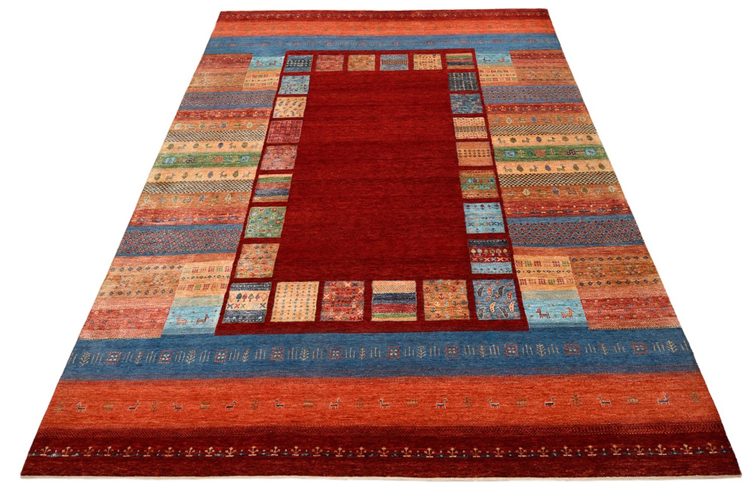 Gabbeh-tæppe - Loribaft Indus - 299 x 207 cm - rød