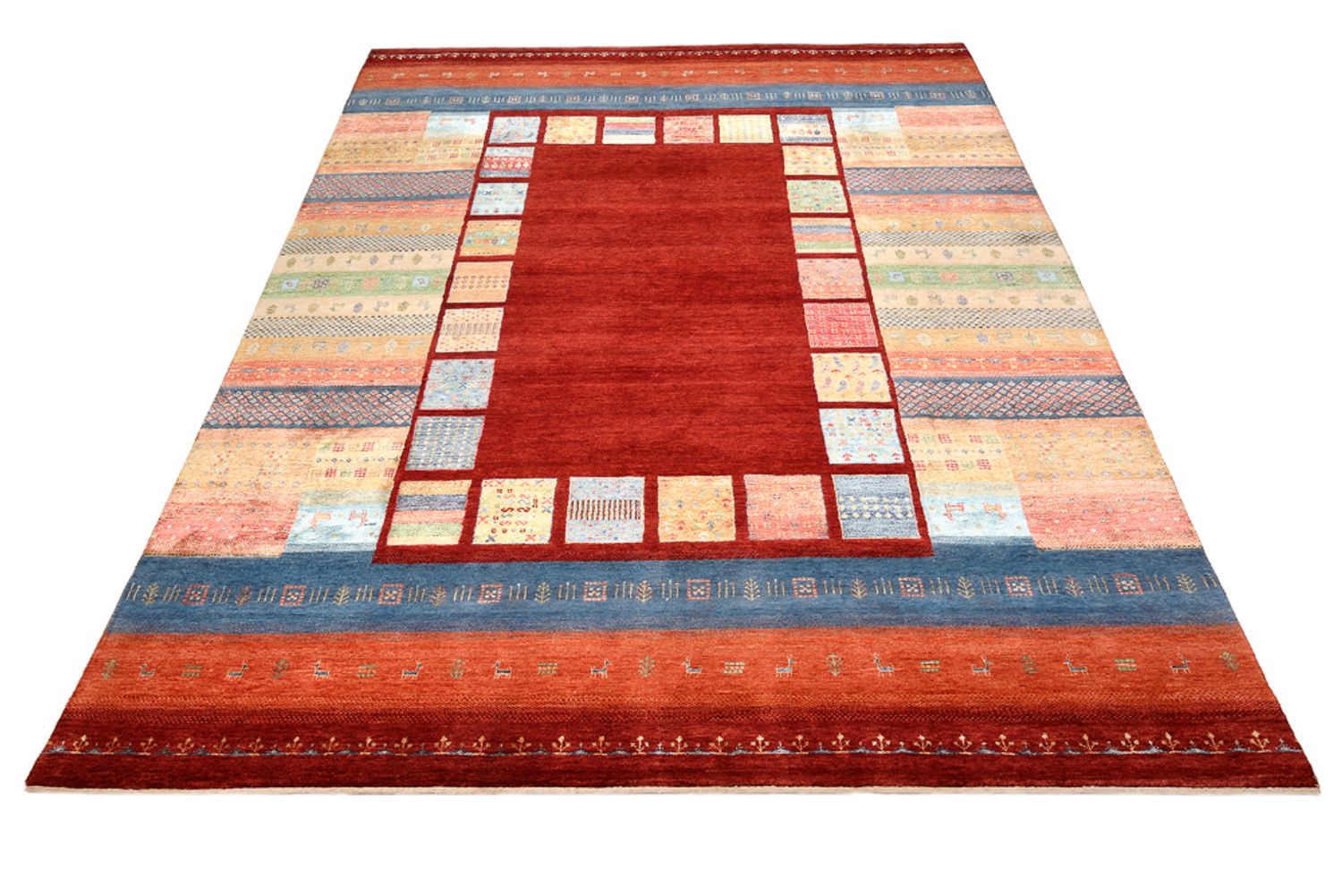 Gabbeh-tæppe - Loribaft Indus - 299 x 207 cm - rød