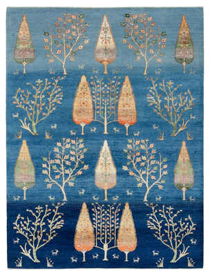 Gabbeh-tæppe - Loribaft Indus - 204 x 155 cm - lyseblå