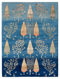 Gabbeh-tæppe - Loribaft Indus - 204 x 155 cm - lyseblå