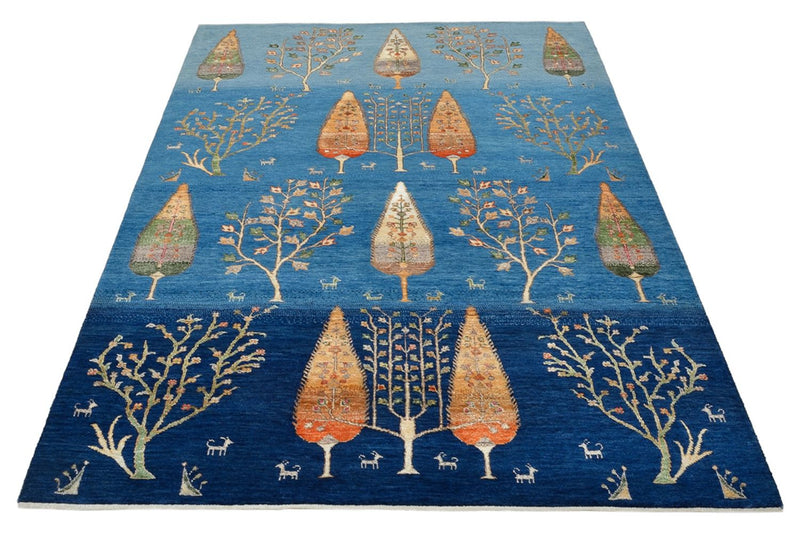 Gabbeh-tæppe - Loribaft Indus - 204 x 155 cm - lyseblå