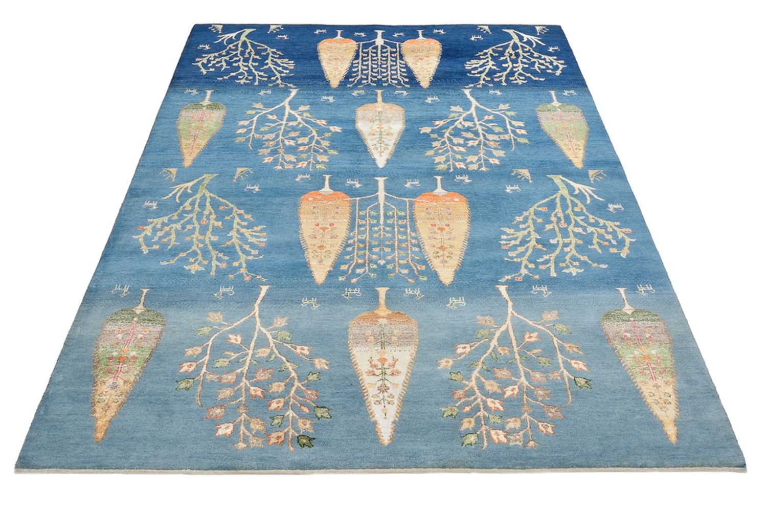 Gabbeh-tæppe - Loribaft Indus - 204 x 155 cm - lyseblå