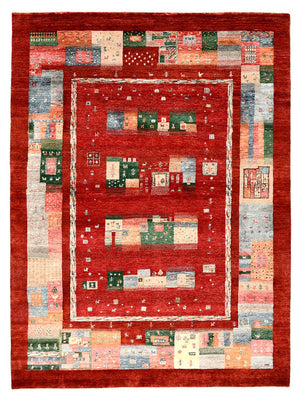 Gabbeh-tæppe - Loribaft Indus - 239 x 177 cm - rød