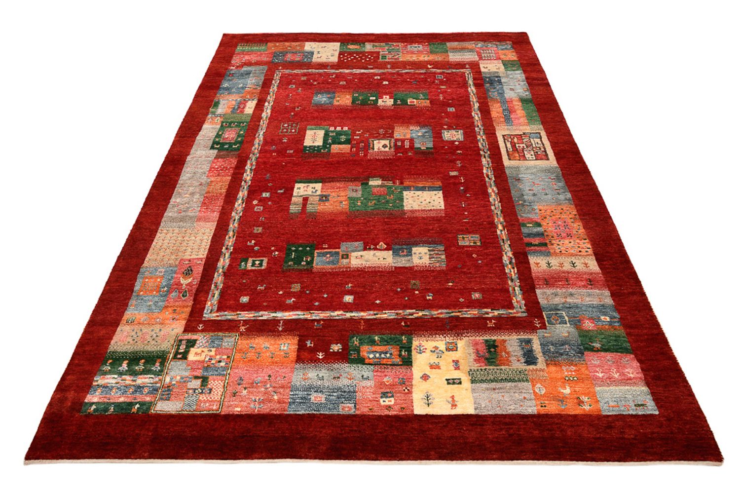 Gabbeh-tæppe - Loribaft Indus - 239 x 177 cm - rød