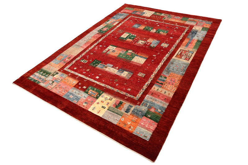 Gabbeh-tæppe - Loribaft Indus - 239 x 177 cm - rød