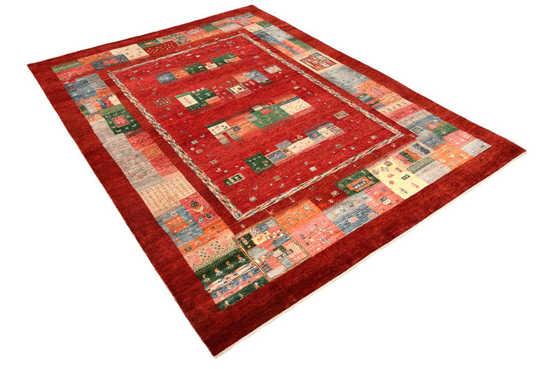 Gabbeh-tæppe - Loribaft Indus - 239 x 177 cm - rød