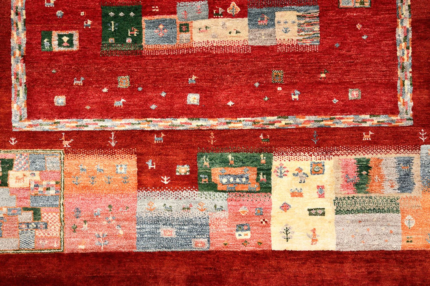 Gabbeh-tæppe - Loribaft Indus - 239 x 177 cm - rød