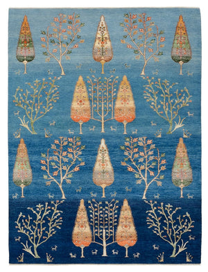 Gabbeh-tæppe - Loribaft Indus - 206 x 155 cm - blå