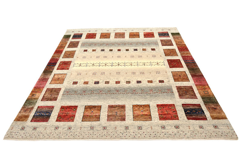 Gabbeh-tæppe - Loribaft Indus firkantet  - 205 x 204 cm - creme