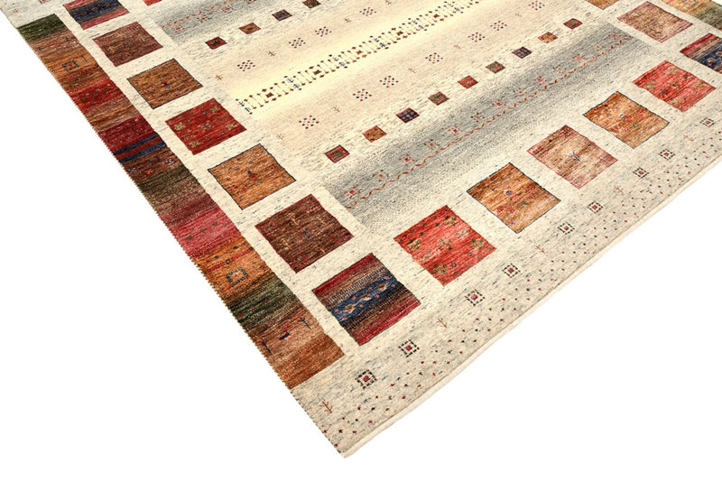 Gabbeh-tæppe - Loribaft Indus firkantet  - 205 x 204 cm - creme