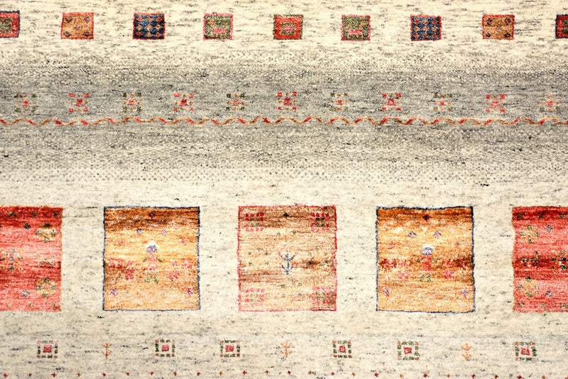 Gabbeh-tæppe - Loribaft Indus firkantet  - 205 x 204 cm - creme