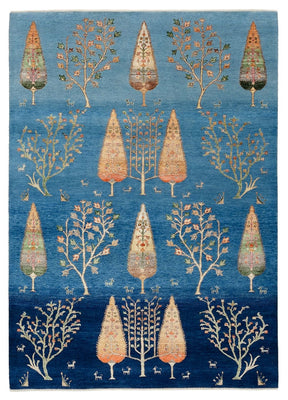 Gabbeh-tæppe - Loribaft Indus - 206 x 150 cm - blå