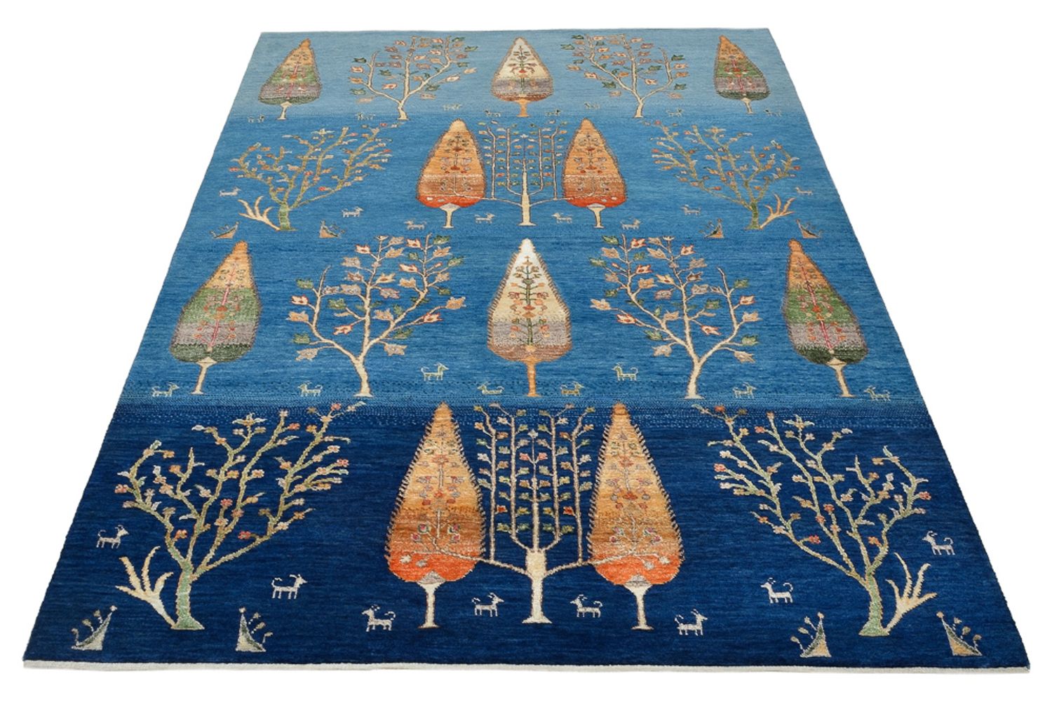 Gabbeh-tæppe - Loribaft Indus - 206 x 150 cm - blå