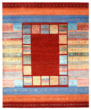 Gabbeh-tæppe - Loribaft Indus - 249 x 206 cm - rød