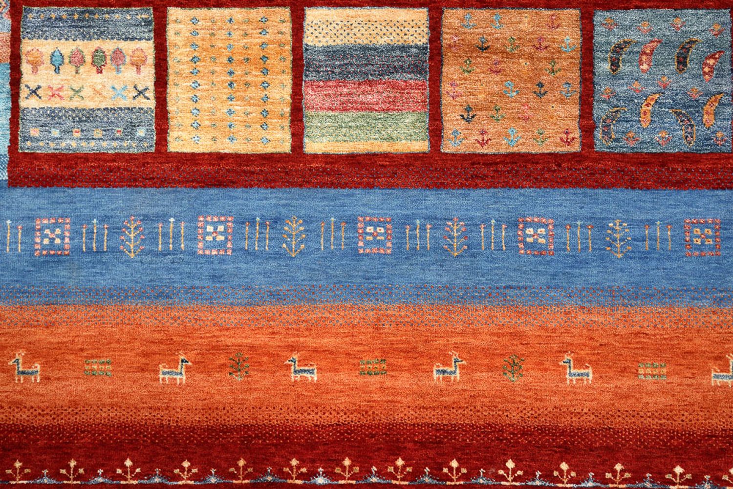 Gabbeh-tæppe - Loribaft Indus - 249 x 206 cm - rød
