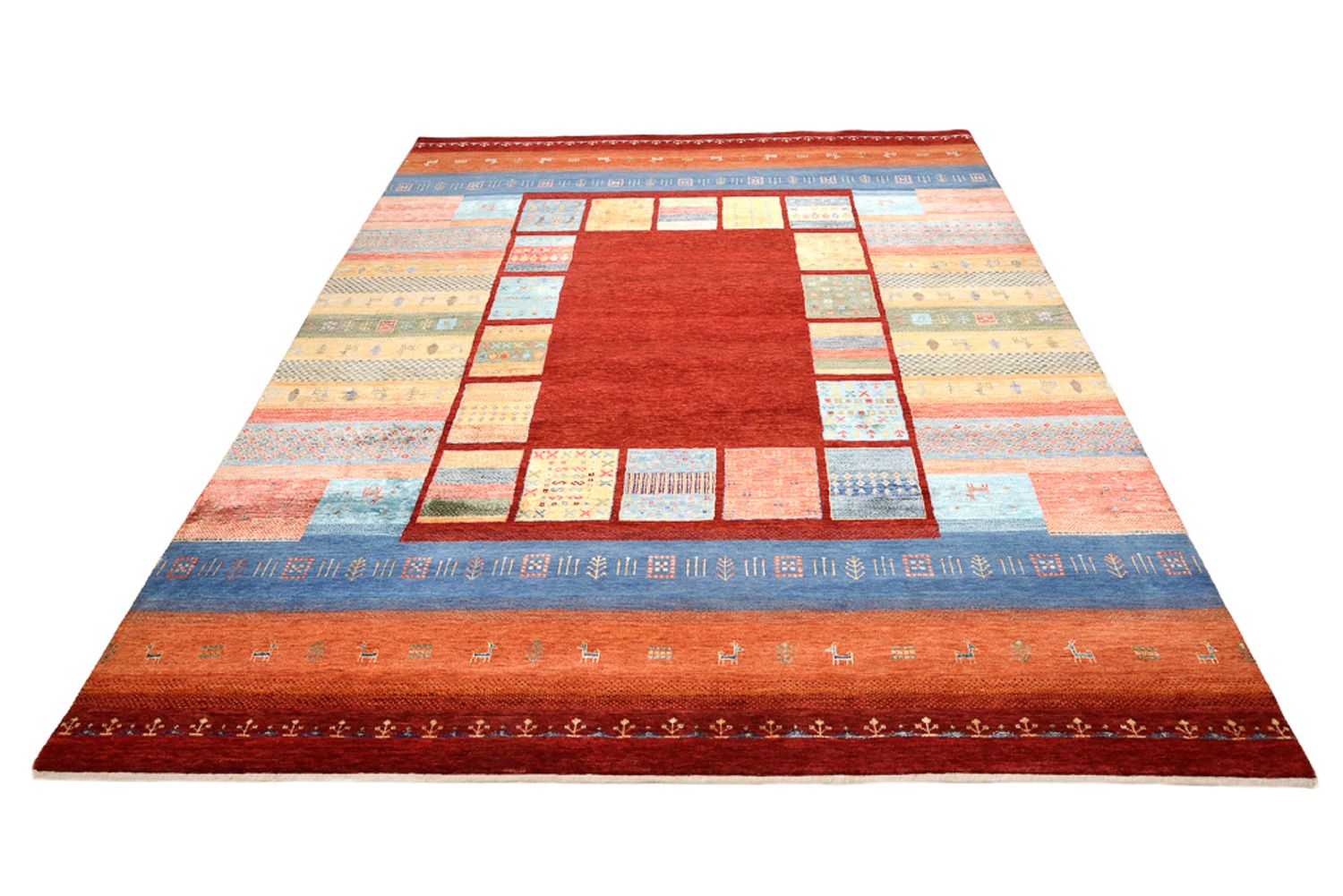 Gabbeh-tæppe - Loribaft Indus - 249 x 206 cm - rød