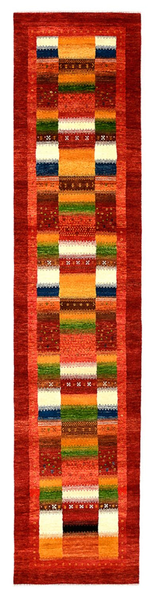 Løber Gabbeh-tæppe - Loribaft Indus - 386 x 83 cm - rød