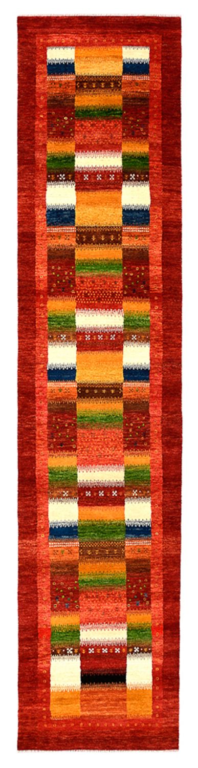 Løber Gabbeh-tæppe - Loribaft Indus - 386 x 83 cm - rød
