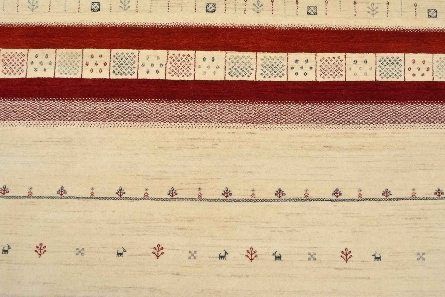 Gabbeh-tæppe - Loribaft Indus - 297 x 198 cm - lys beige