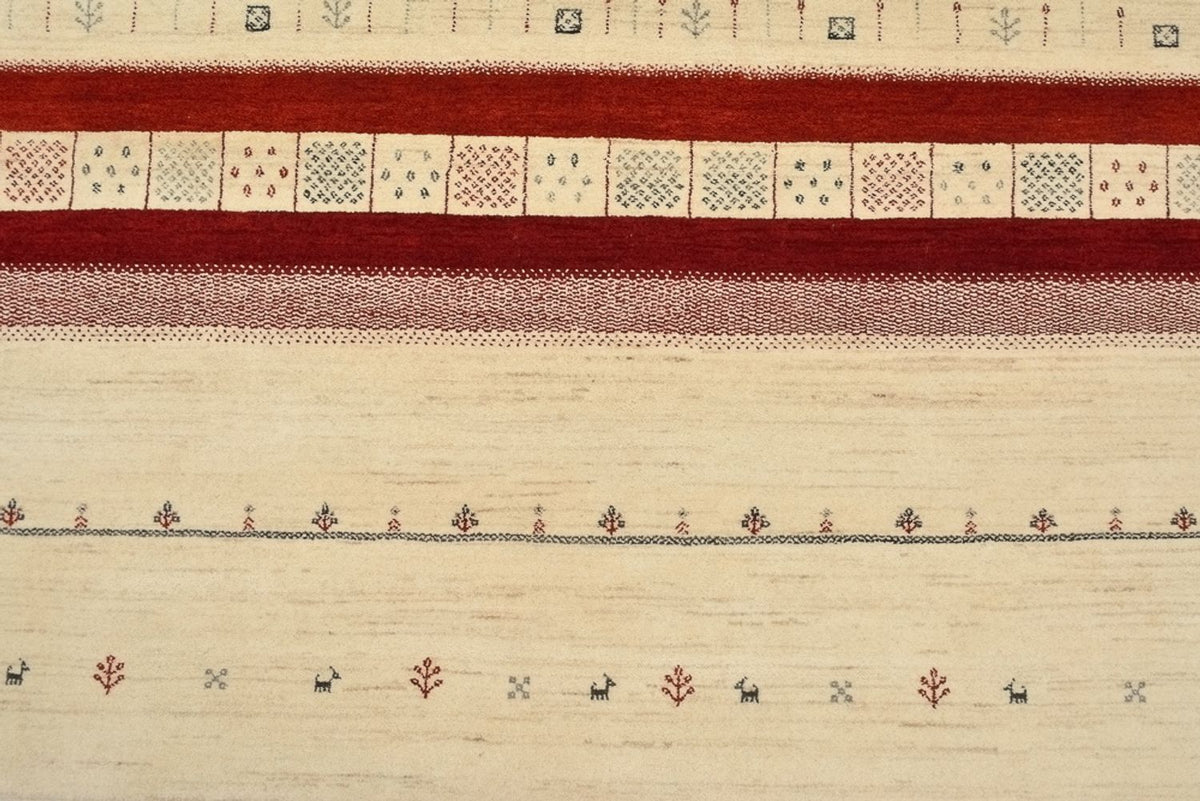 Gabbeh-tæppe - Loribaft Indus - 297 x 198 cm - lys beige