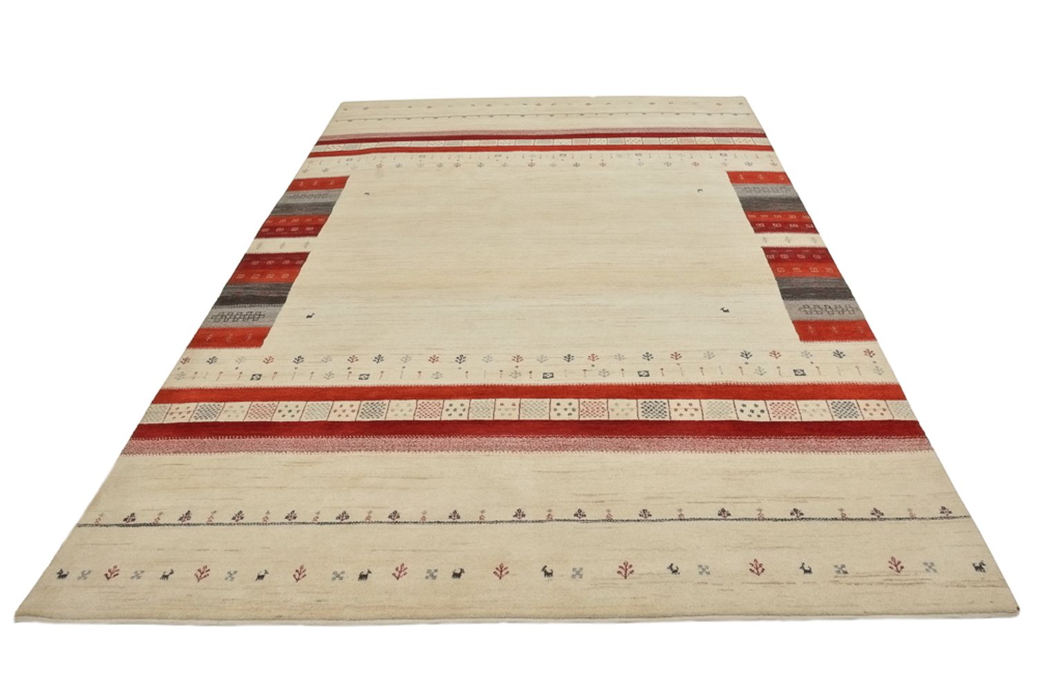Gabbeh-tæppe - Loribaft Indus - 297 x 198 cm - lys beige