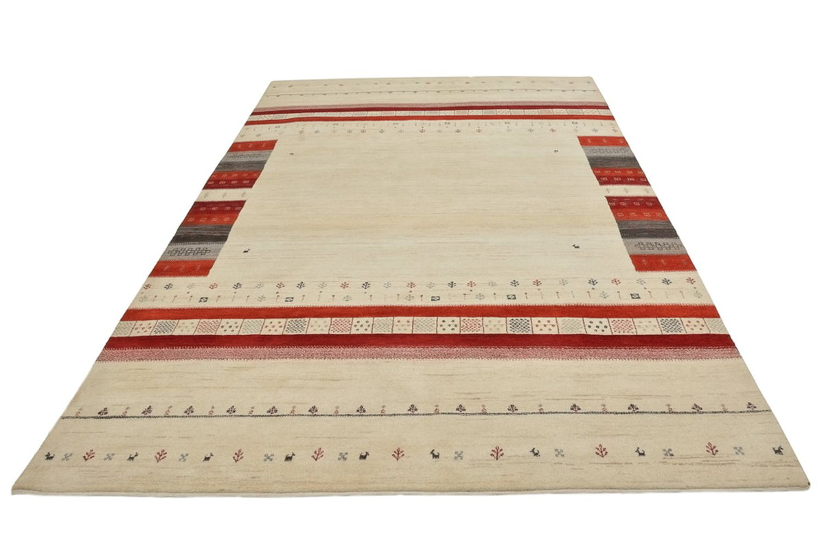 Gabbeh-tæppe - Loribaft Indus - 297 x 198 cm - lys beige
